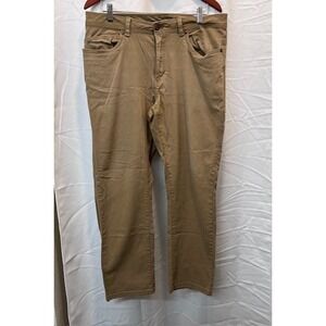 G.H. Bass Mens 5 Pocket Stretch Groundwork Cargo Khaki Canvas Pants 34W x 30L